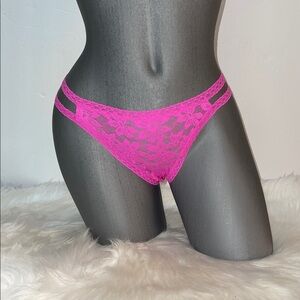 Victoria’s Secret Pink Strappy Lace Thong String Panties Underwear. NWT